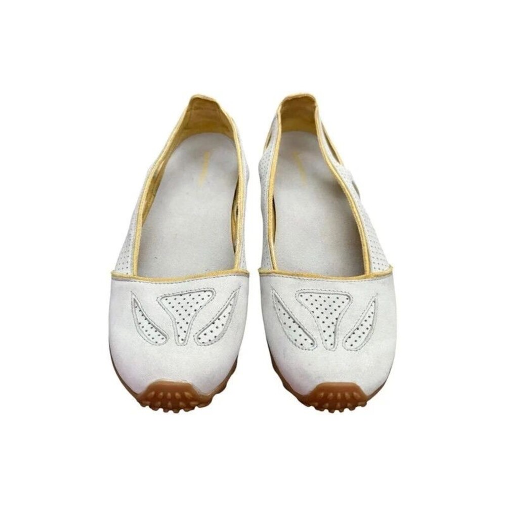 Merrell Oceania Silver Birch Sporty Ballerina Suede Slip On Flats Yellow Trim